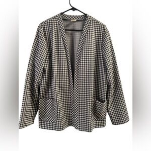 Vintage plaid open jacket cardigan